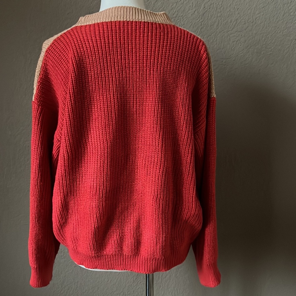 Block Color Cable Knit Sweater - Picture 5 of 9